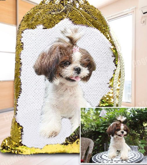 Pet Photo Sequin Backpack