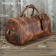 Load image into Gallery viewer, Cowhide Leather Travel Bag
