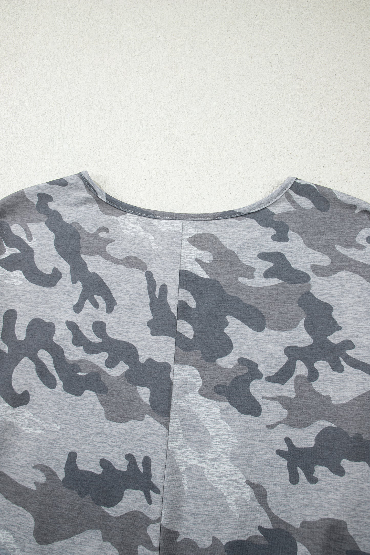 Camouflage Print Round Neck T Shirt