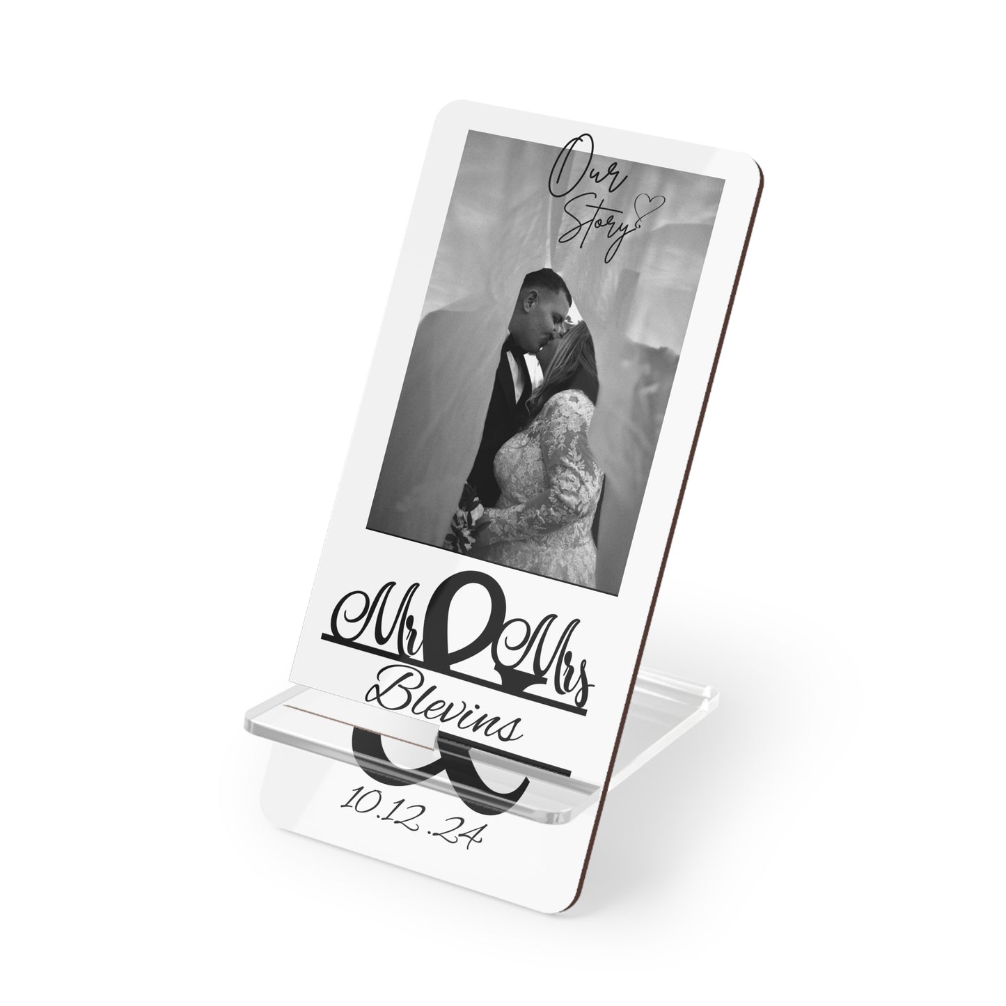 Phone Display Stand | Our Story & Custom Name/Date