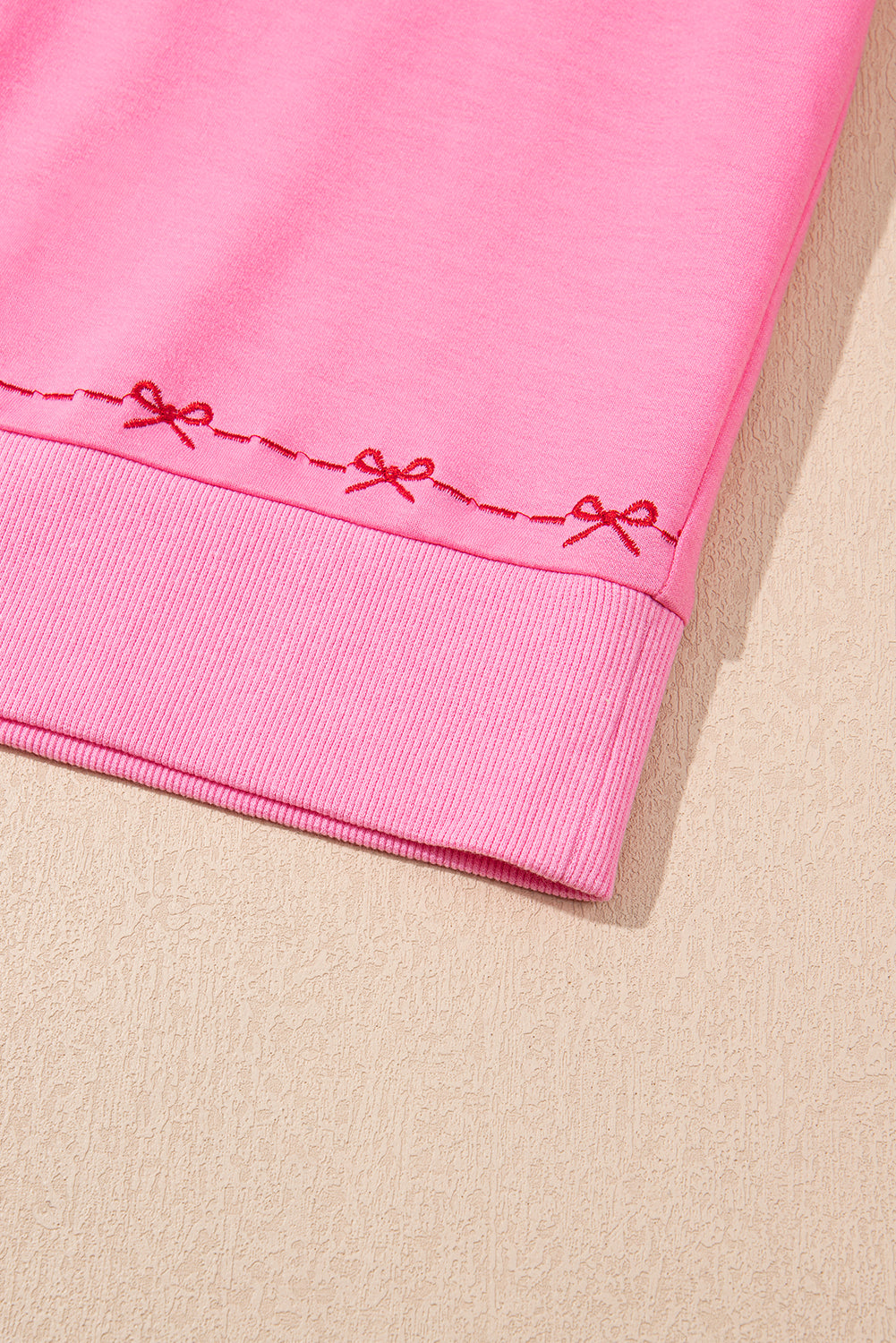 Pink Contrast Bow Trim Pearl Puff Sleeve Blouse and Skort 2pcs Set