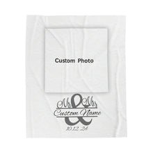 Load image into Gallery viewer, Plush Blanket | Our Story &amp; Custom Name/Date
