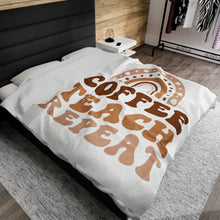 Load image into Gallery viewer, Plush Blanket | Coffee Teach Repeat
