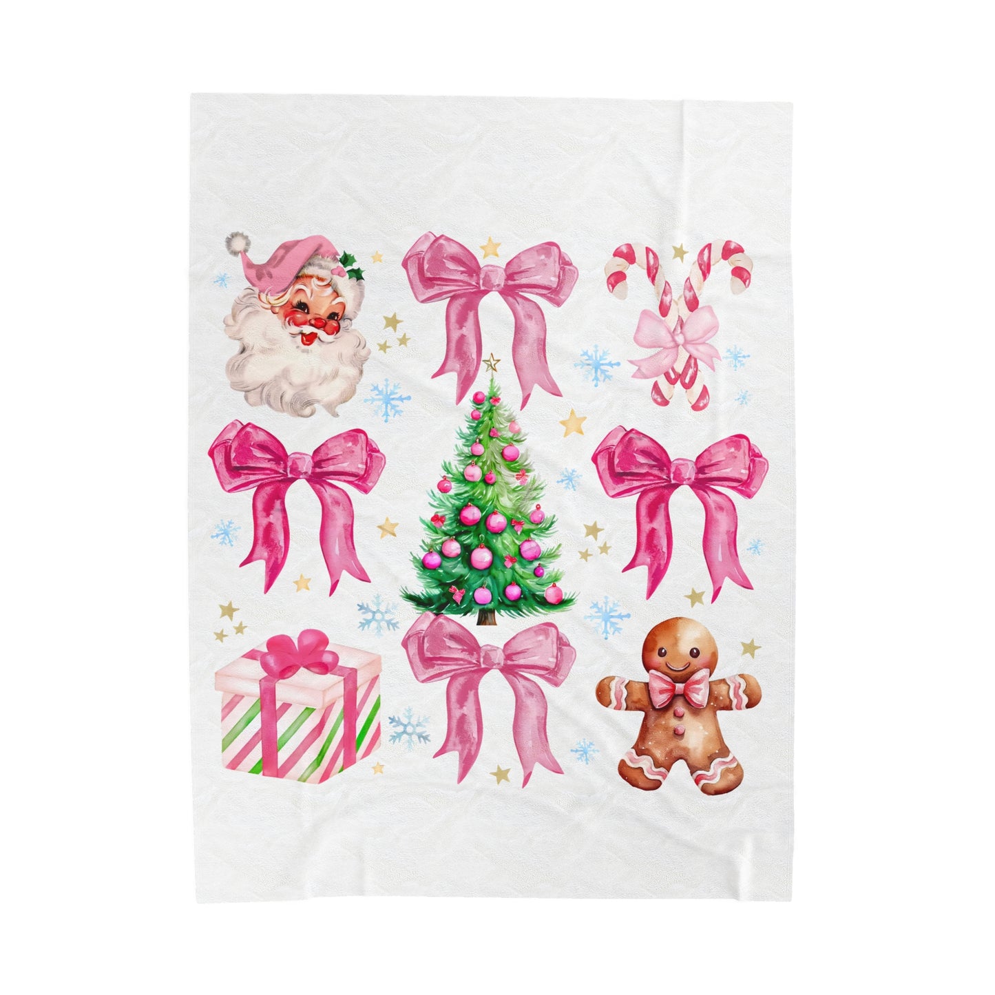 Plush Blanket | Pink Holiday Christmas