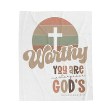 Load image into Gallery viewer, Plush Blanket | Worthy You Are Masterpiece GOD&#39;S Ephesians 2:10
