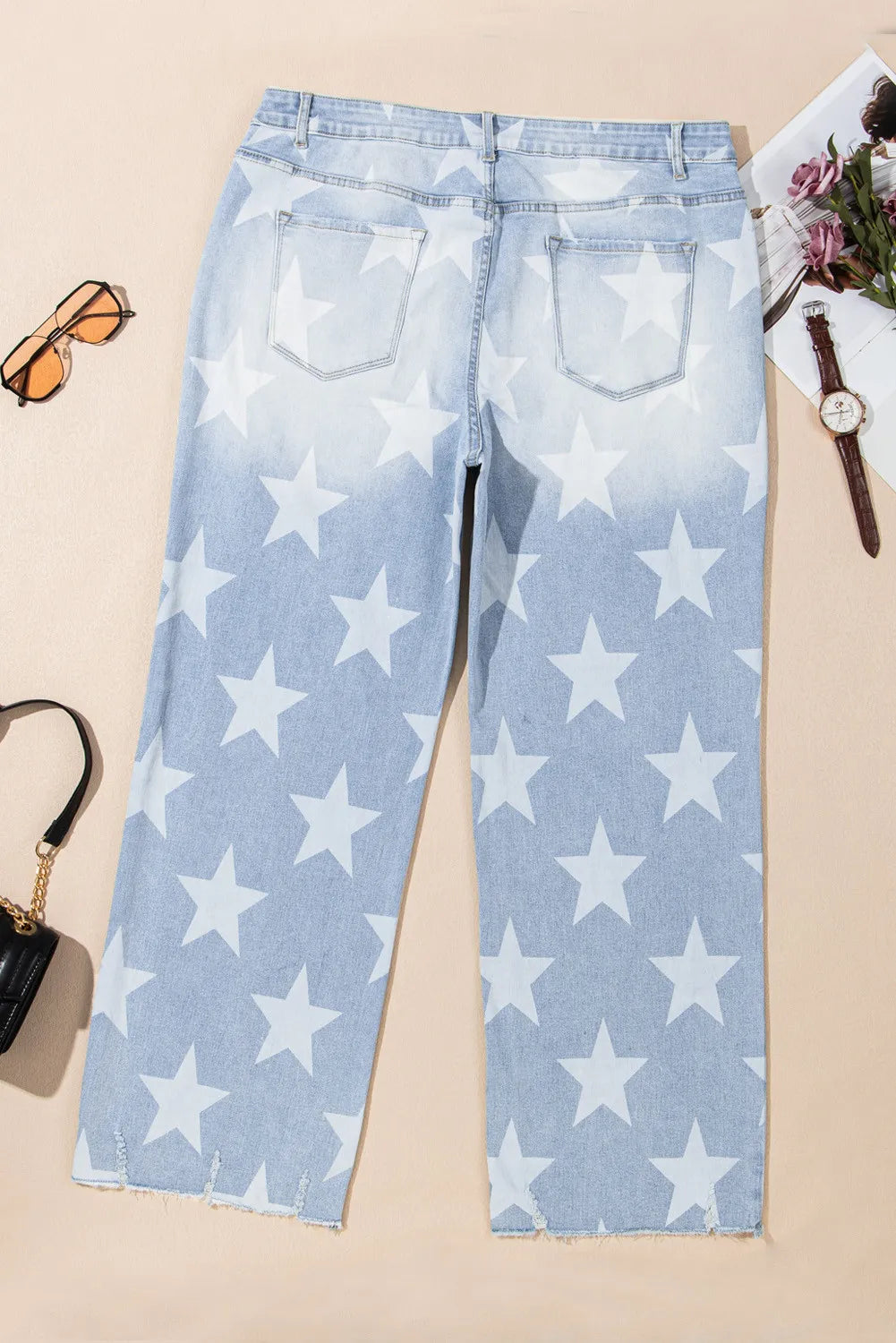 Star Straight Leg Jeans with Pockets