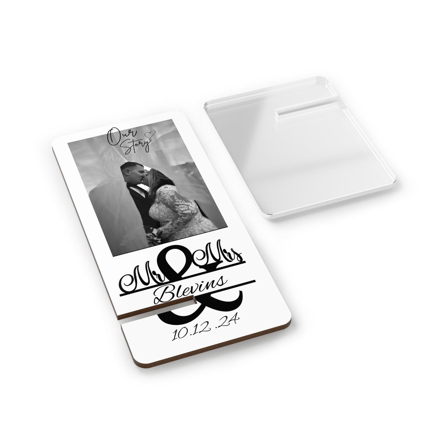 Phone Display Stand | Our Story & Custom Name/Date