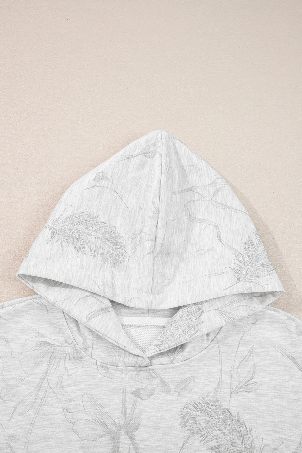 Abstract Print Loose Drop Sleeve Hoodie Elastic Waistband 2pcs Pant Set