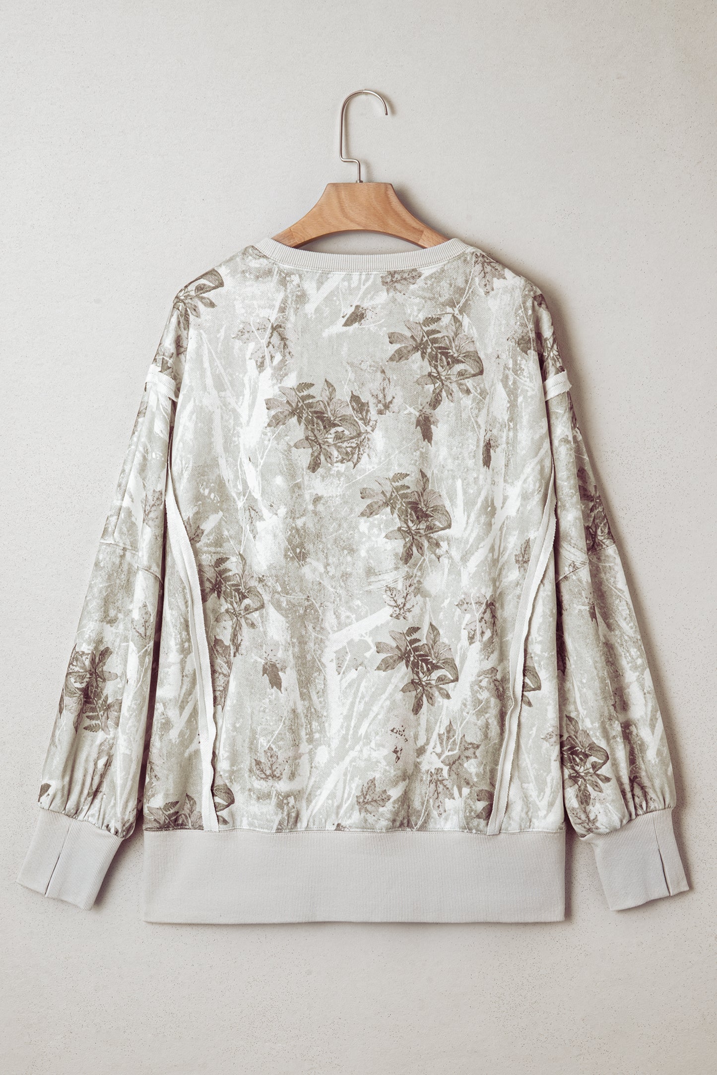 Leafy Camo Print  Baggy Sweatshirt