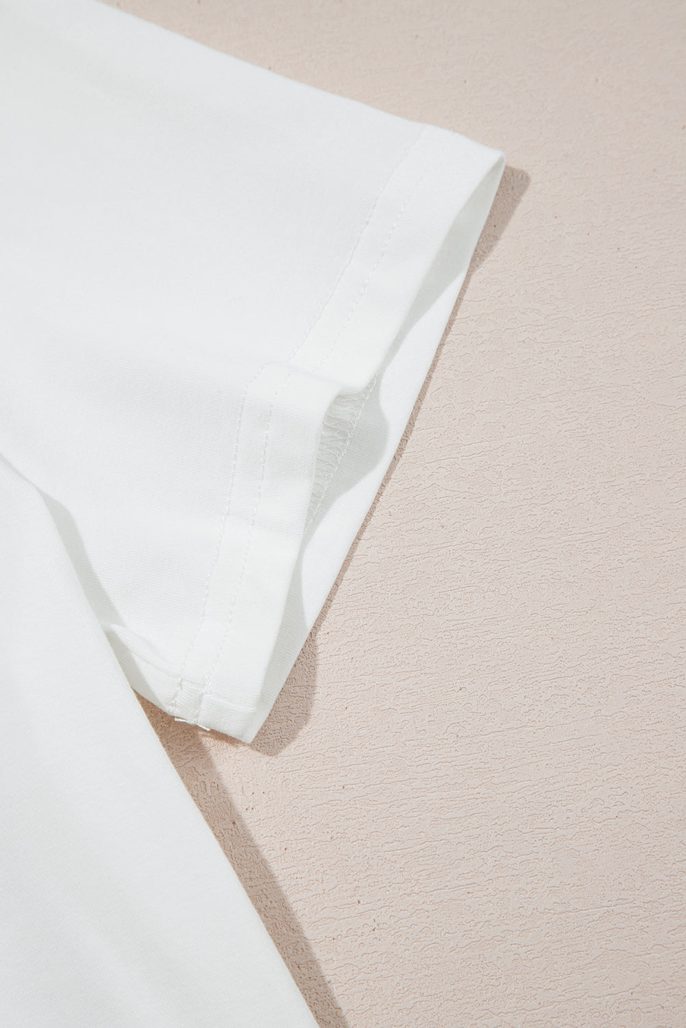 White Rhinestone Bow Embellished Round Neck Tee