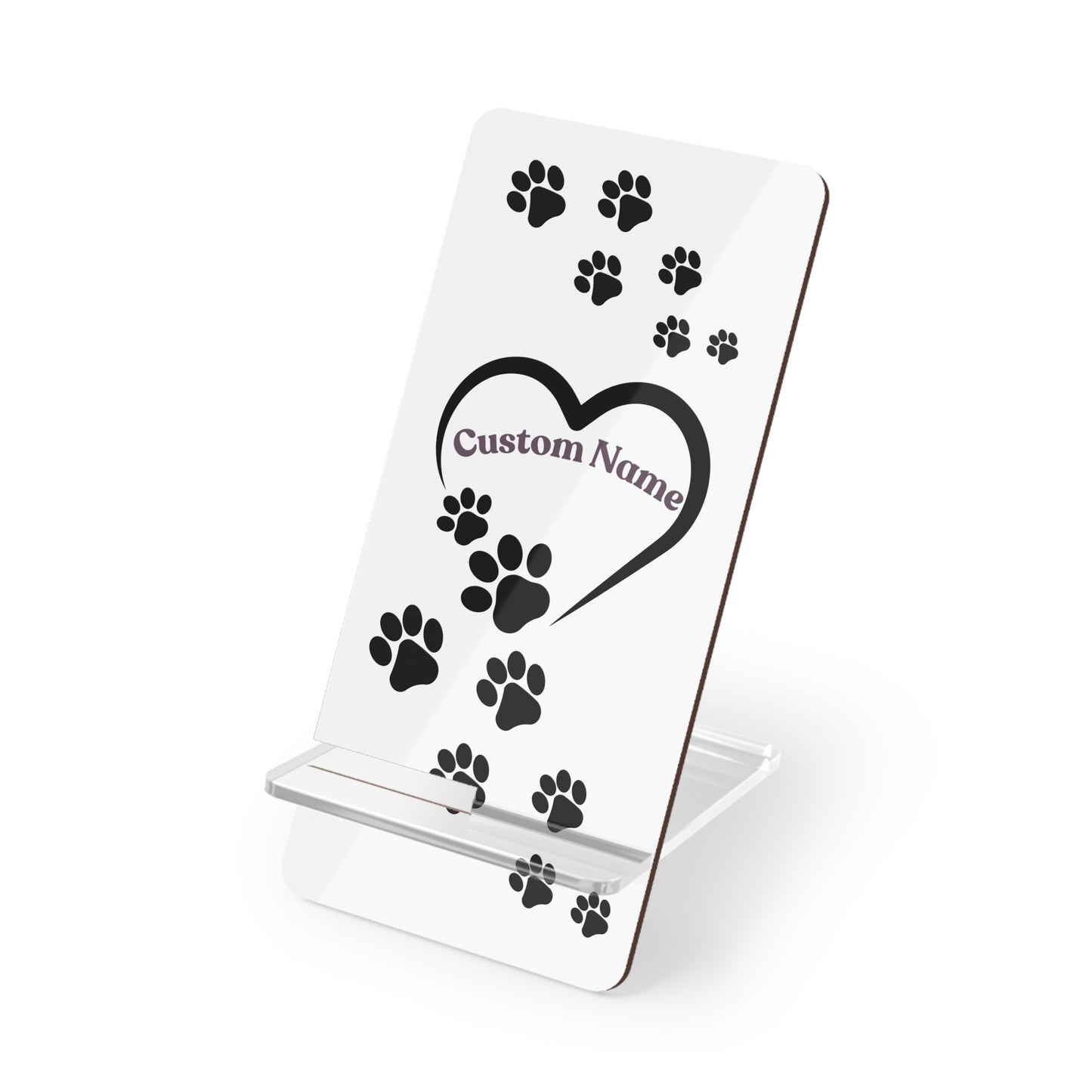 Phone Display Stand | Heart Paws Custom Pet Name