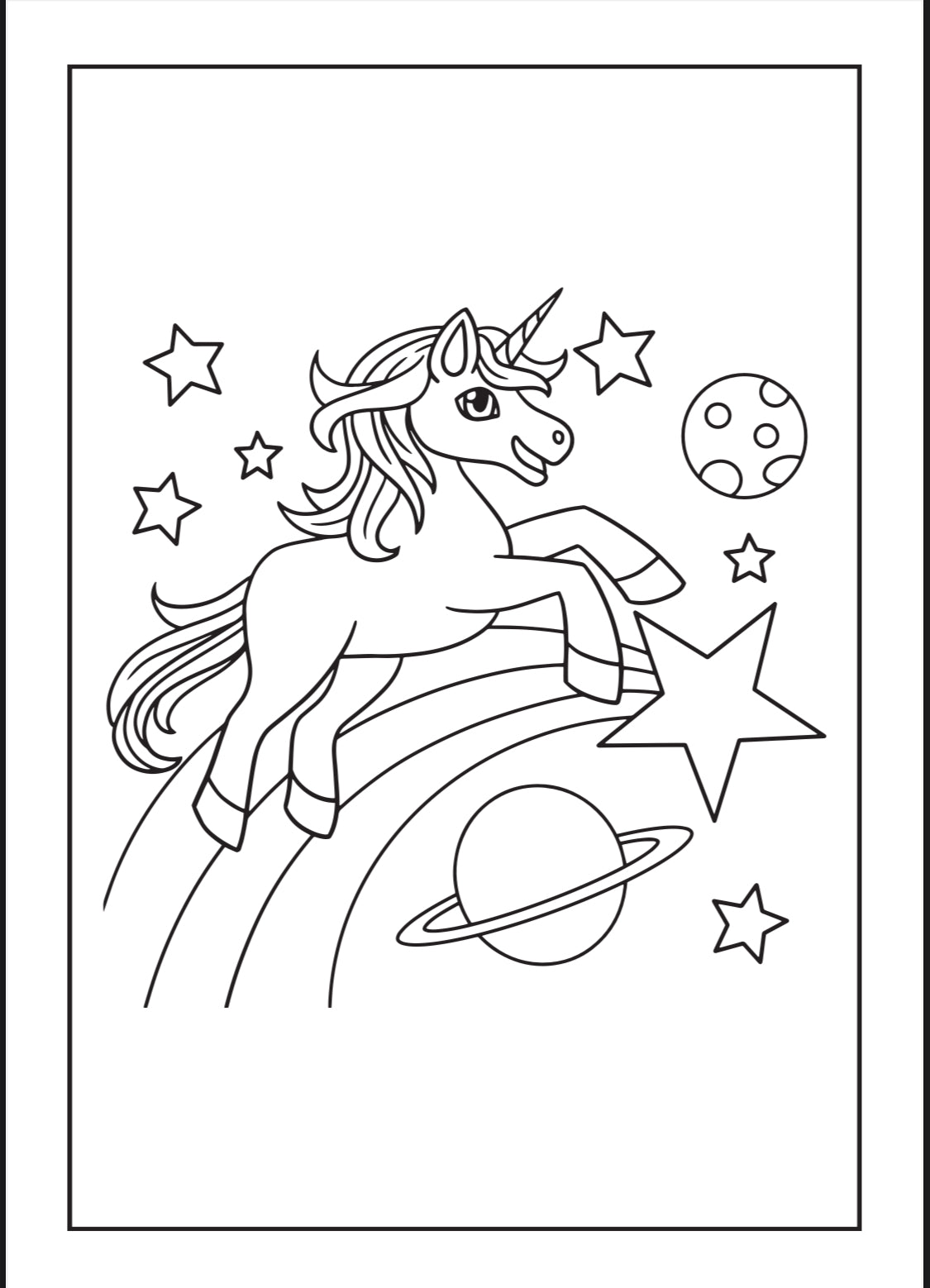 Unicorns Coloring Book-Digital File