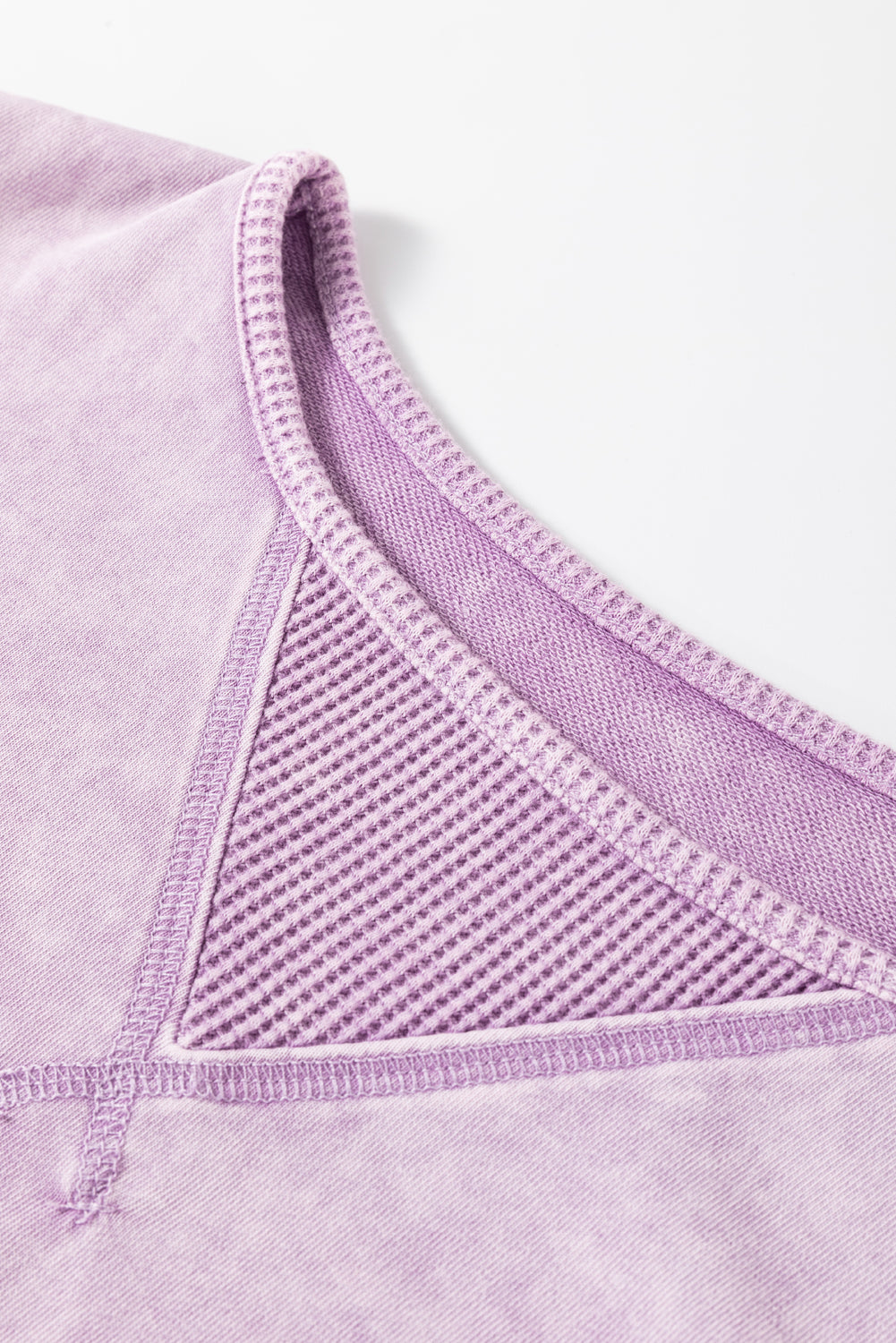 Strawberry Pink Mineral Wash Drop Sleeve Patchwork Plus Tee