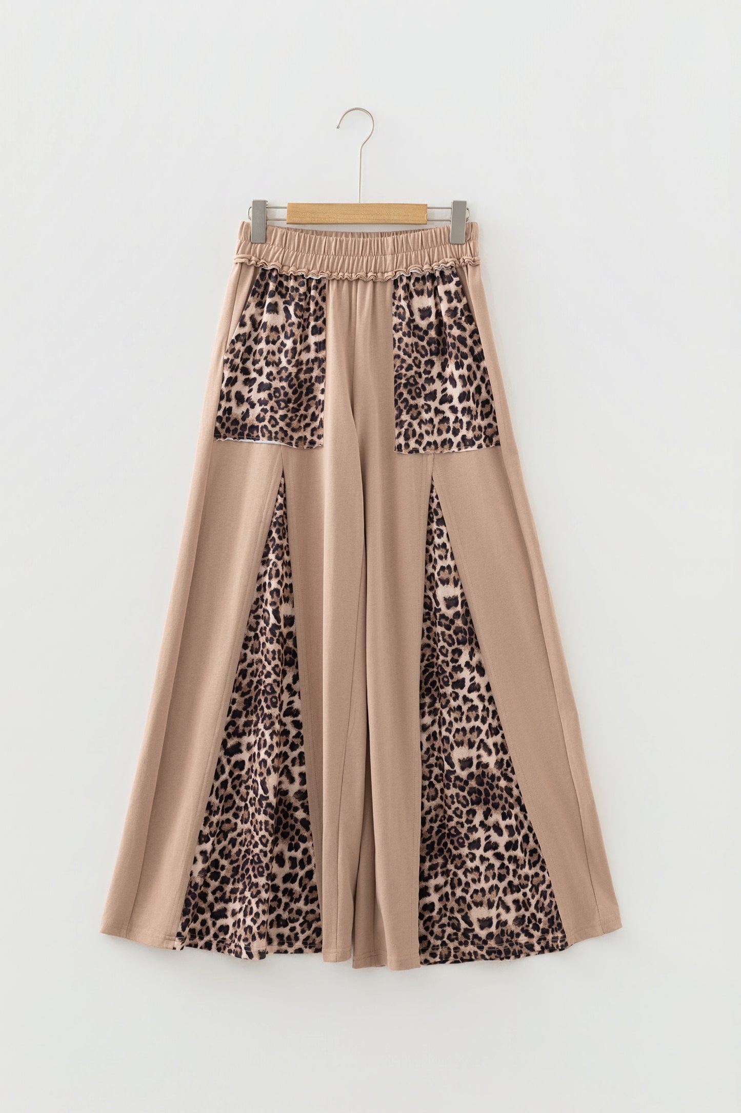 Leopard Patchwork Wide Leg Pants