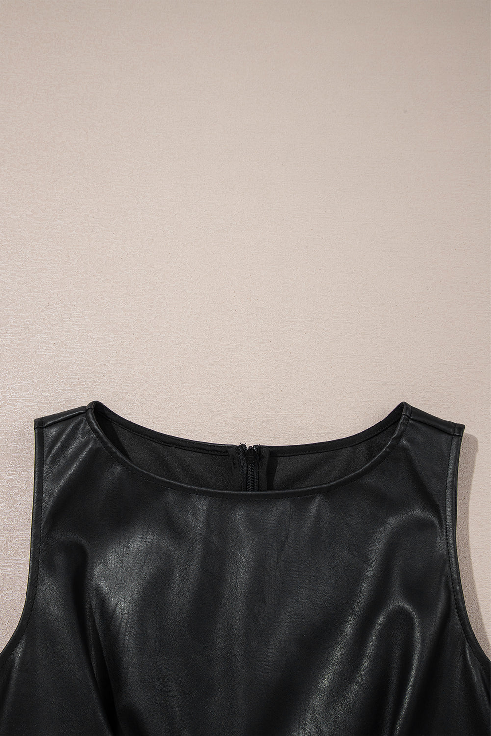 Wild Ginger Vegan Leather Sleeveless Mini Dress