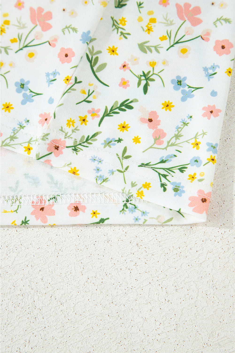 Pink Bow Print Contrast Pipping Short Pajamas Set