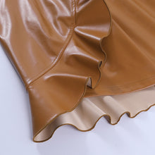 Load image into Gallery viewer, Fashion Leather Ruffled Skirt
