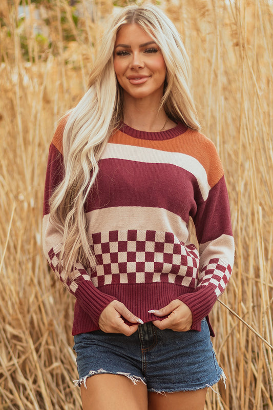 Knitted Checker Sweater