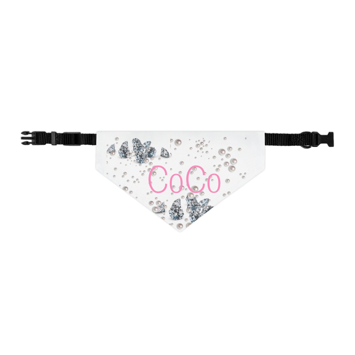 Pet Bandana Collar | Diamonds & Pearls Custom Pet Name