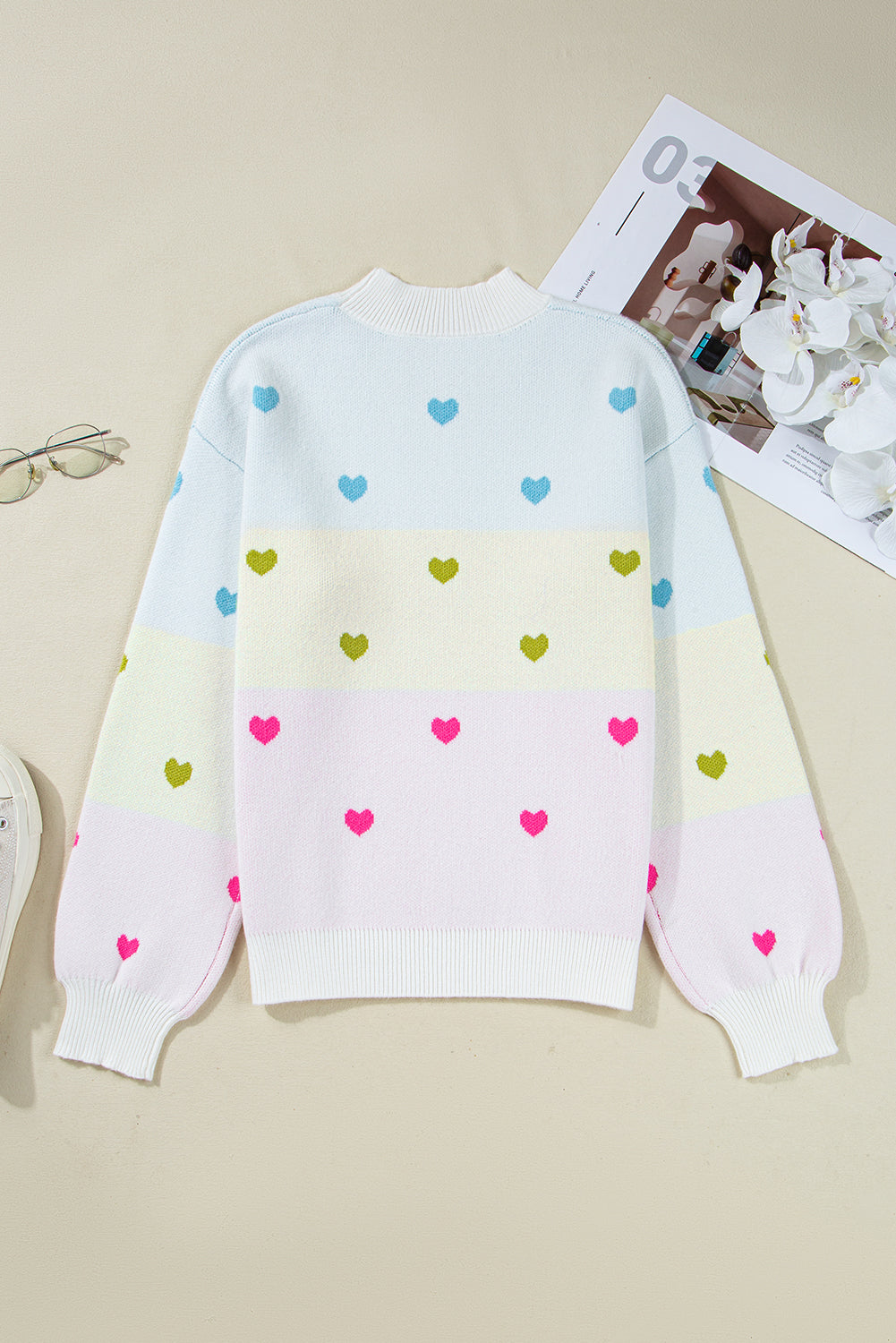 Multicolor Heart Sweater