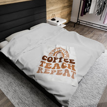 Load image into Gallery viewer, Plush Blanket | Coffee Teach Repeat
