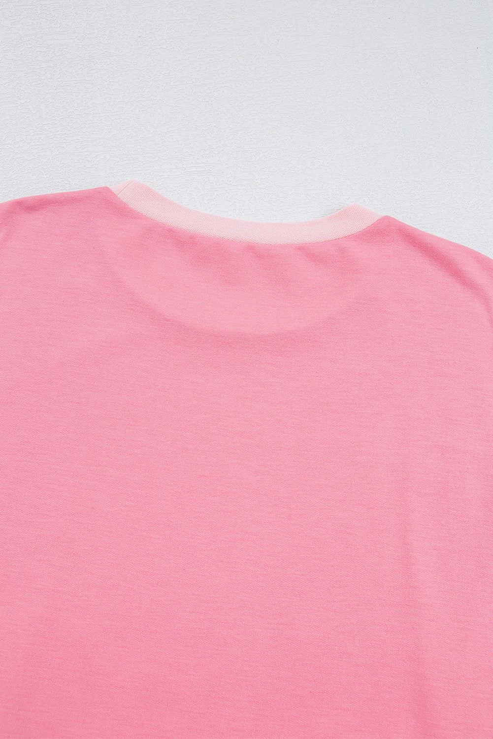 Peach Blossom Half Sleeve Raw Seam High Low Side Split Top