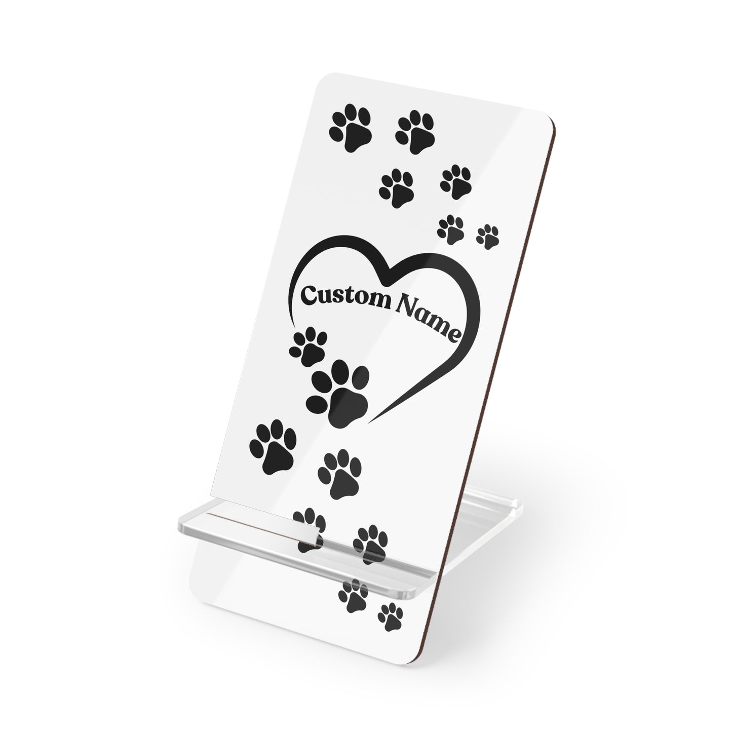 Phone Display Stand | Heart Paws Custom Pet Name