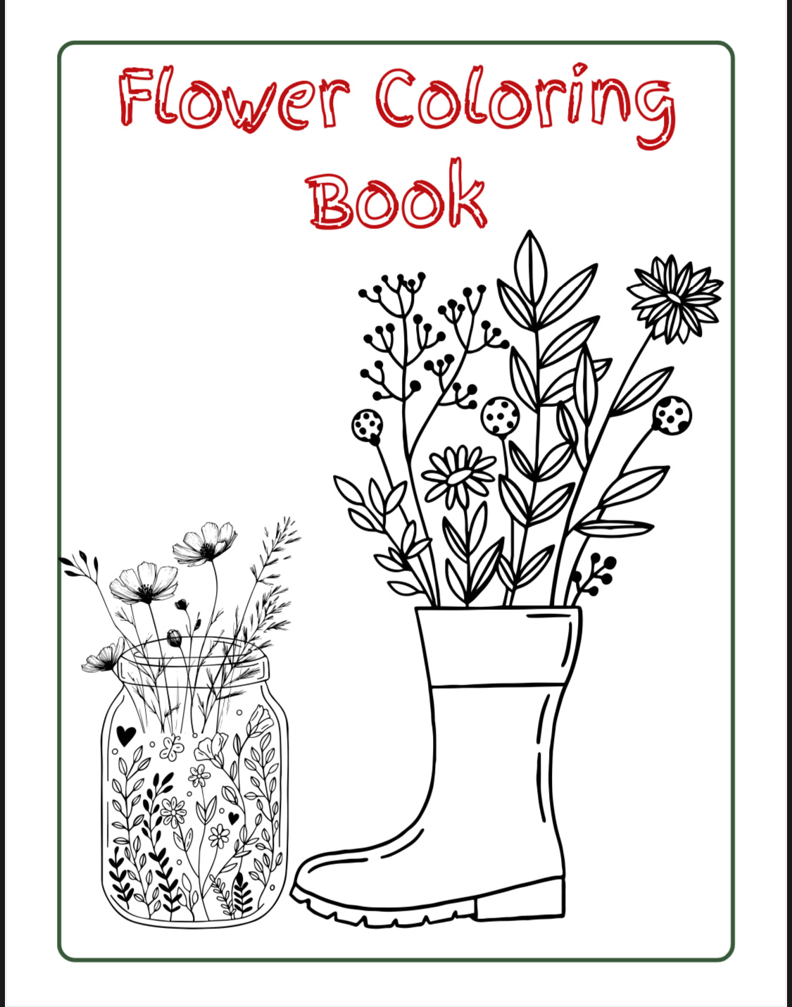 Flower Coloring Book-Digital File