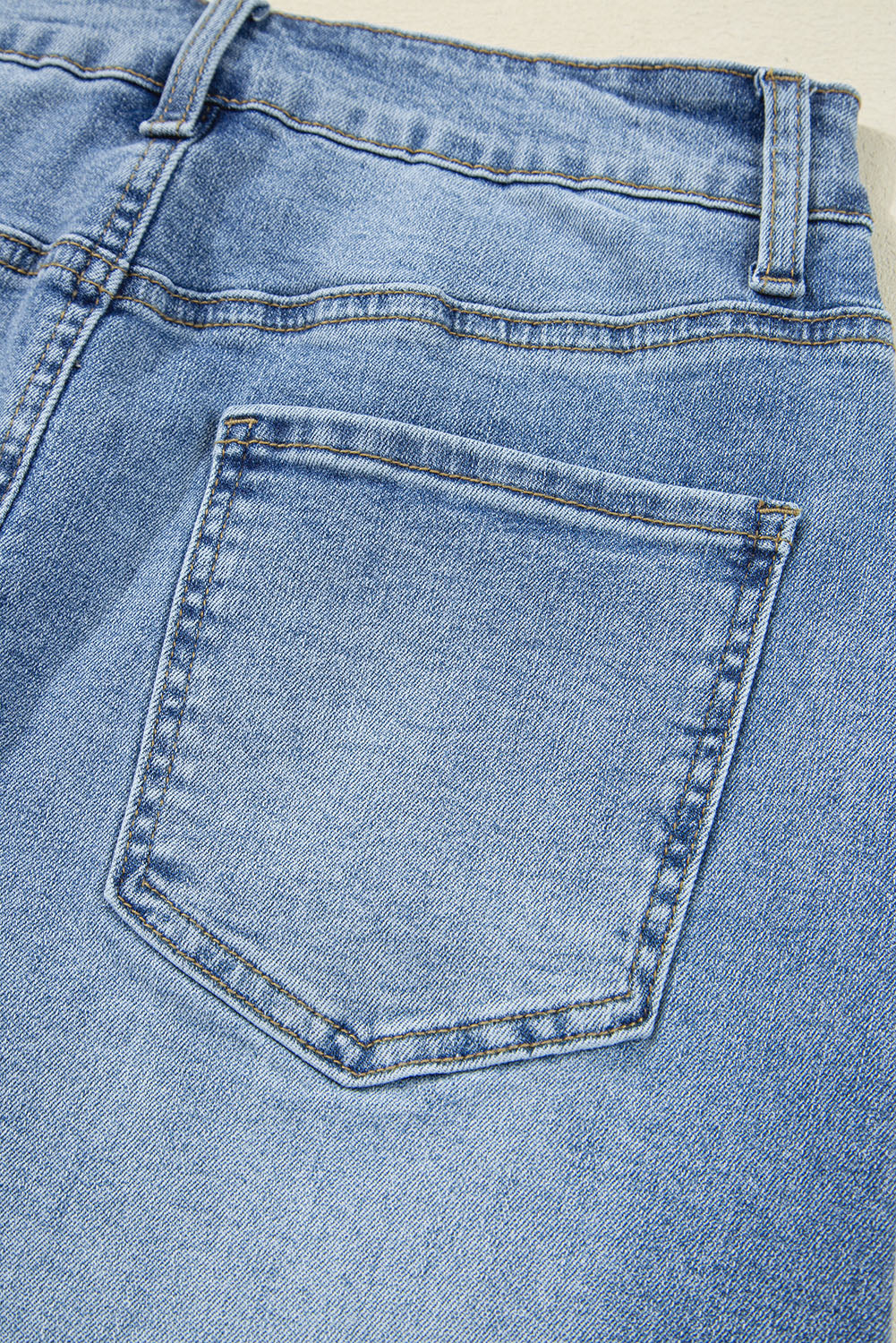 Distressed Denim Midi Skirt