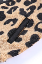 Load image into Gallery viewer, Black Contrast Trimmed Leopard Teddy Jacket
