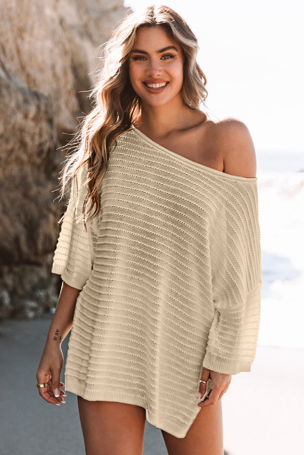 Knit Drop Shoulder Sweater