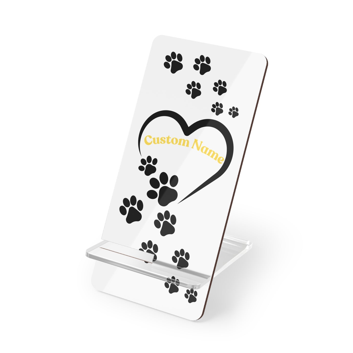 Phone Display Stand | Heart Paws Custom Pet Name