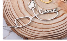 Load image into Gallery viewer, Customized Stainless Steel Stethoscope Name Necklace
