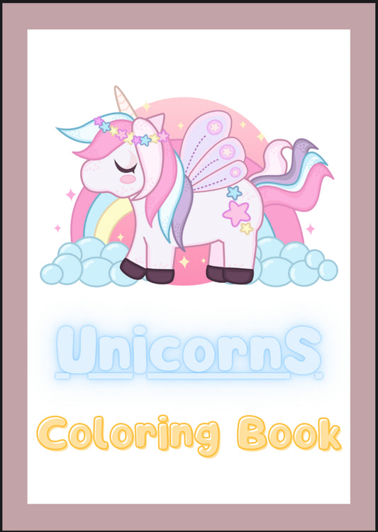 Unicorns Coloring Book-Digital File