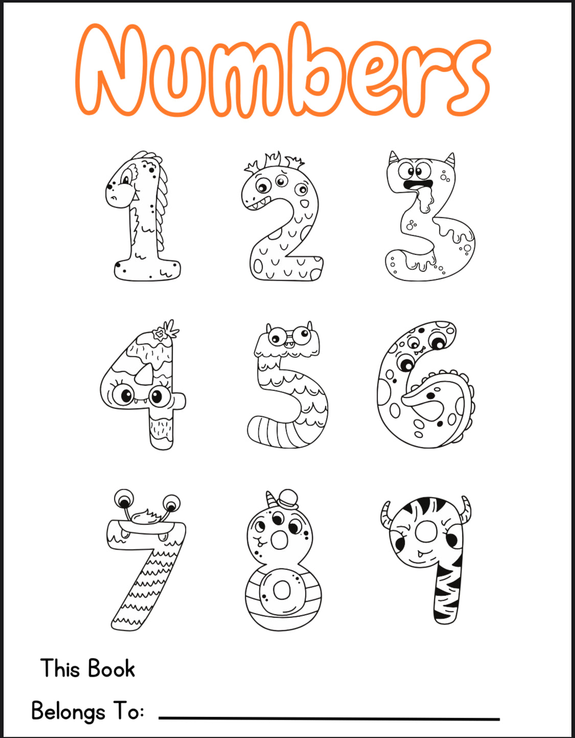 Number Coloring Book-Digital File
