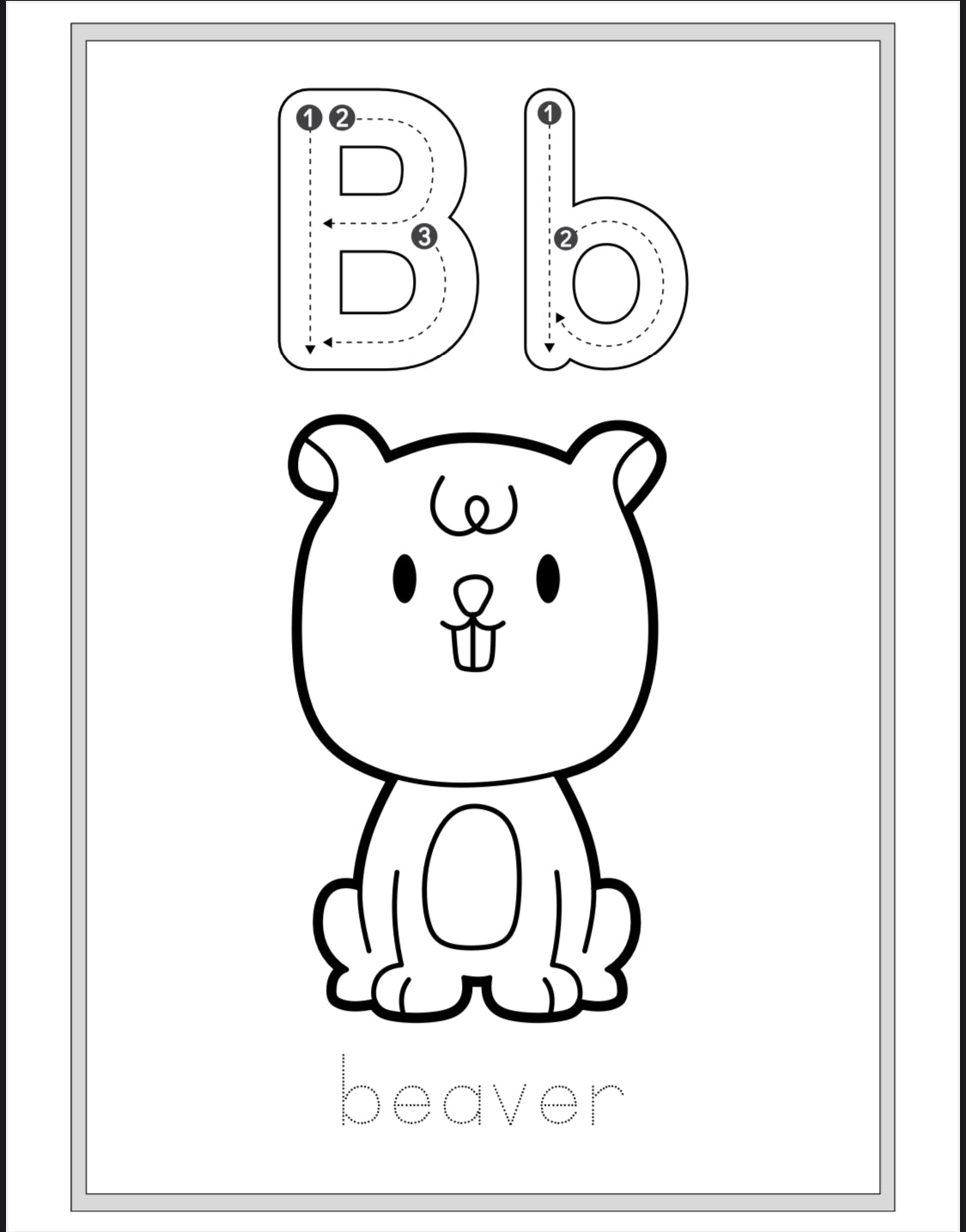 Alphabet Animal Coloring Book-Digital File
