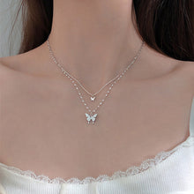 Load image into Gallery viewer, Diamond Butterfly Double-Layer Necklace
