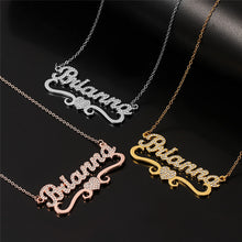 Load image into Gallery viewer, Personalized Heart Iced Out Name Necklace
