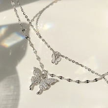 Load image into Gallery viewer, Diamond Butterfly Double-Layer Necklace
