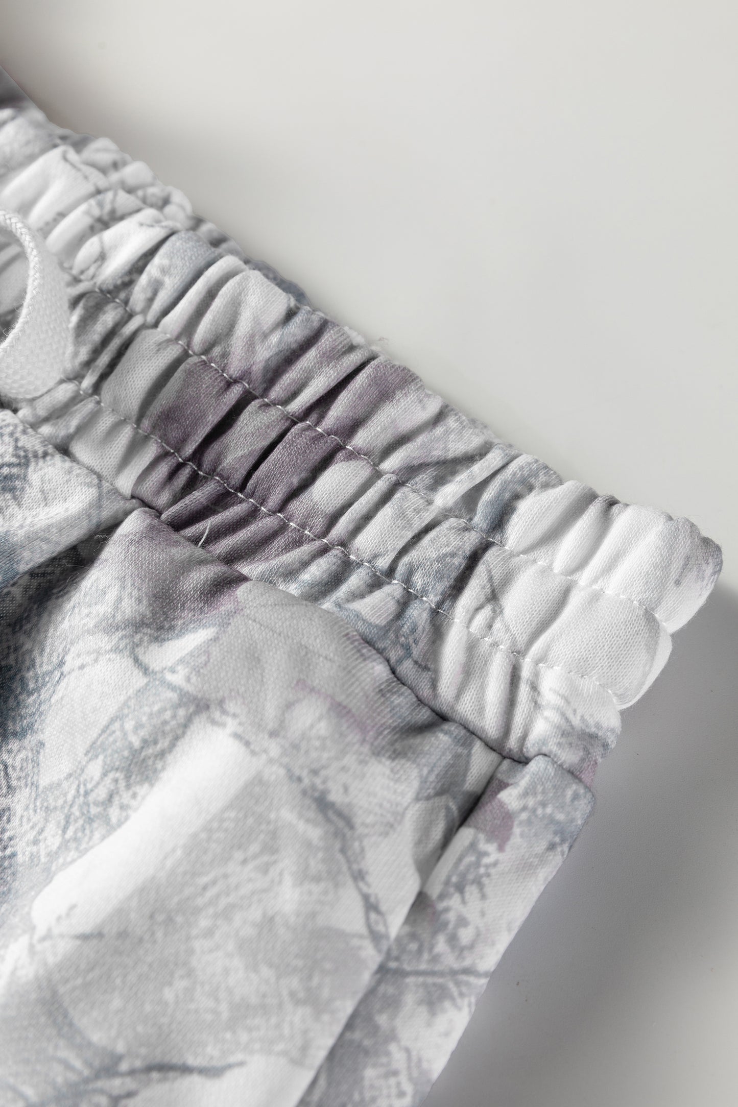 Camo Print Baggy Pullover Drawstring Shorts Set