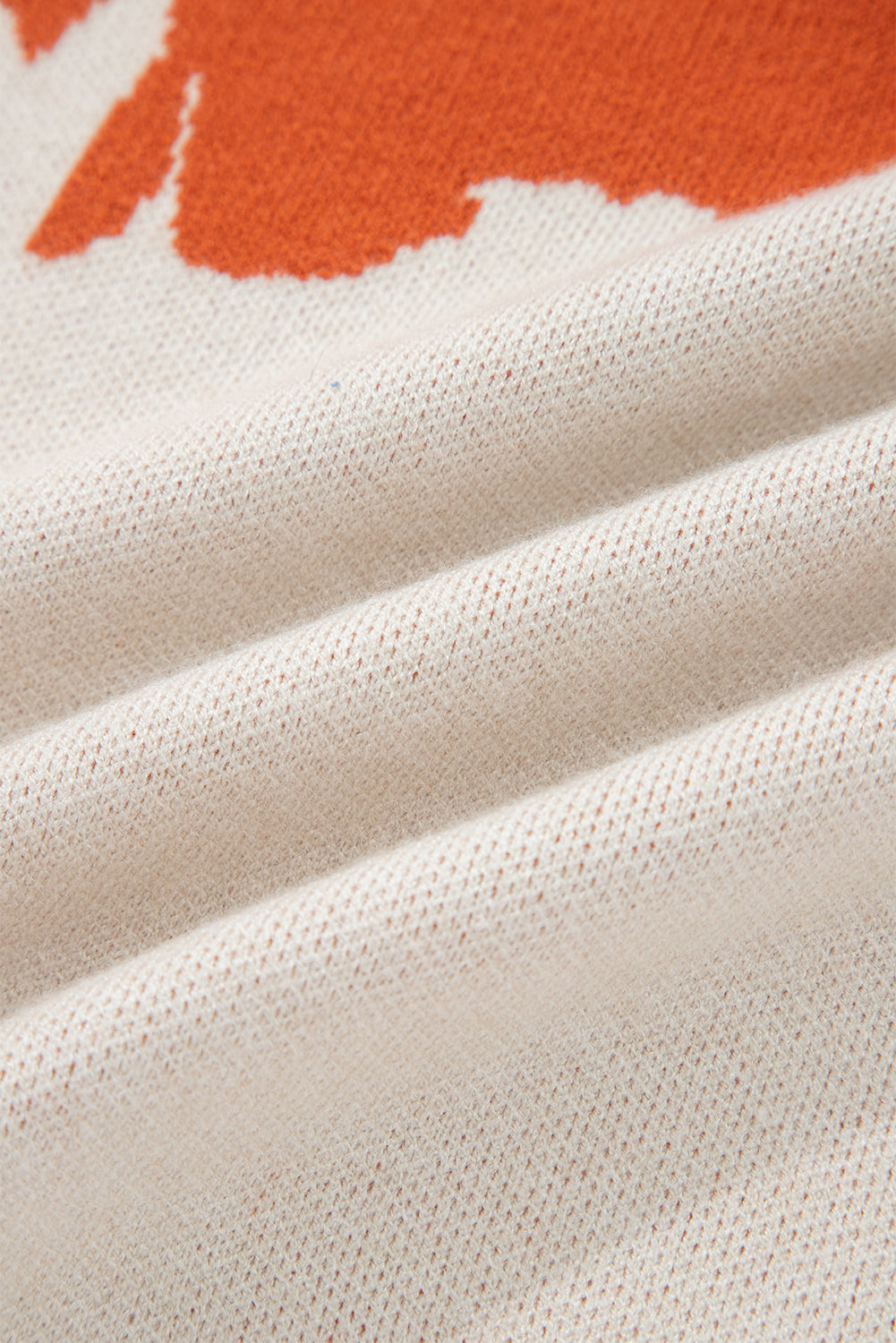 Flower Pattern Wide Sleeve Baggy Sweater