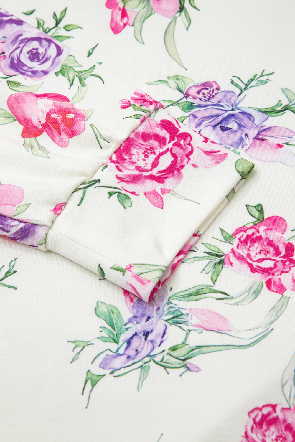 Floral Print Pullover Drawstring Lounge Pants Set