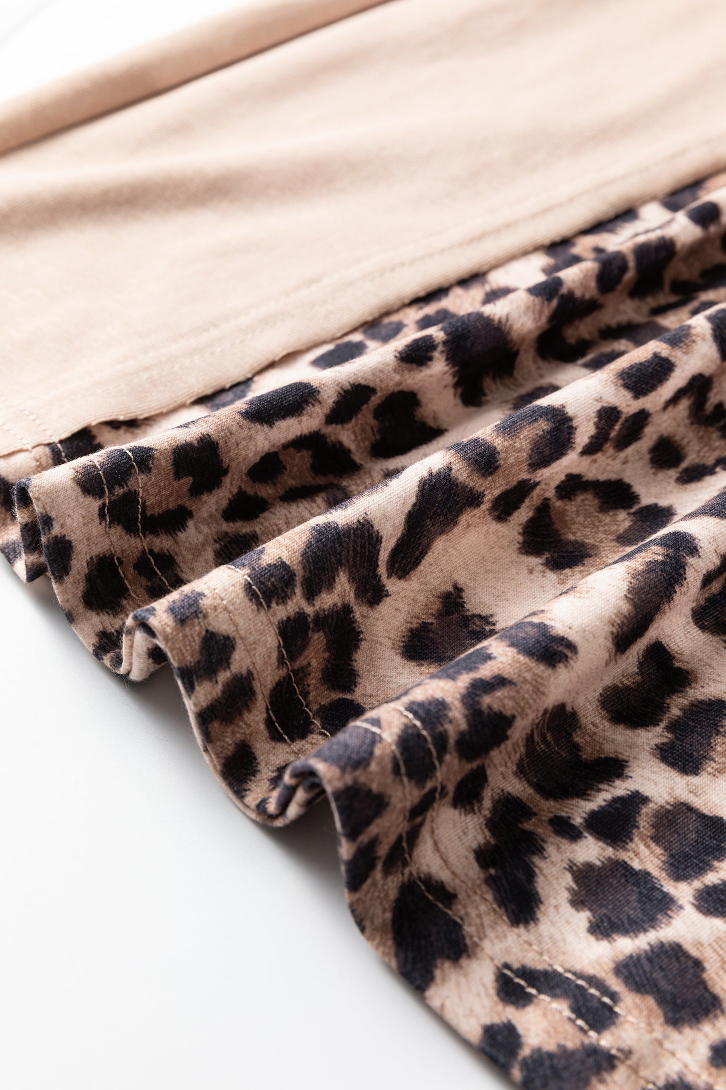 Leopard Patchwork Wide Leg Pants