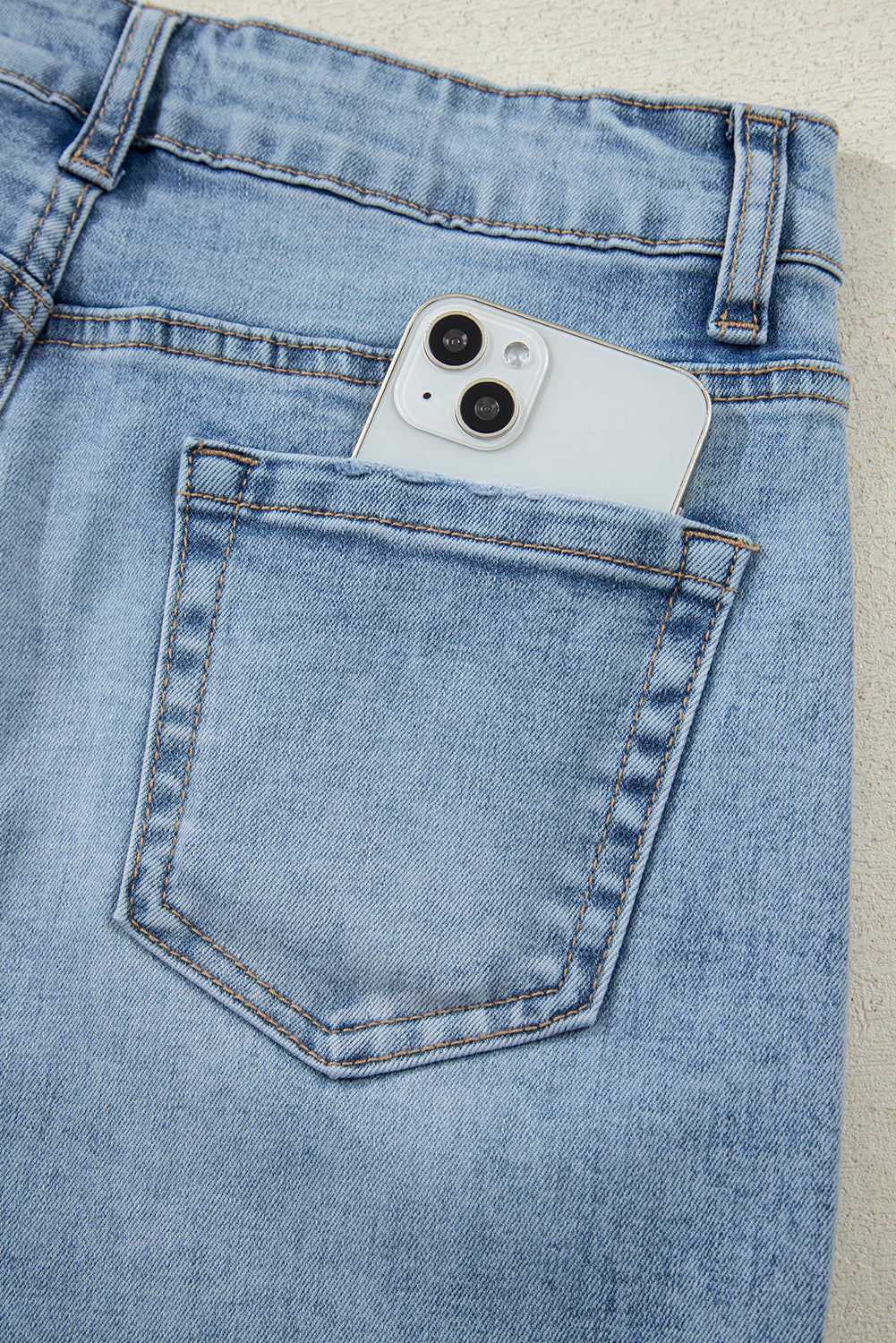 High Rise Drawstring Casual Jeans