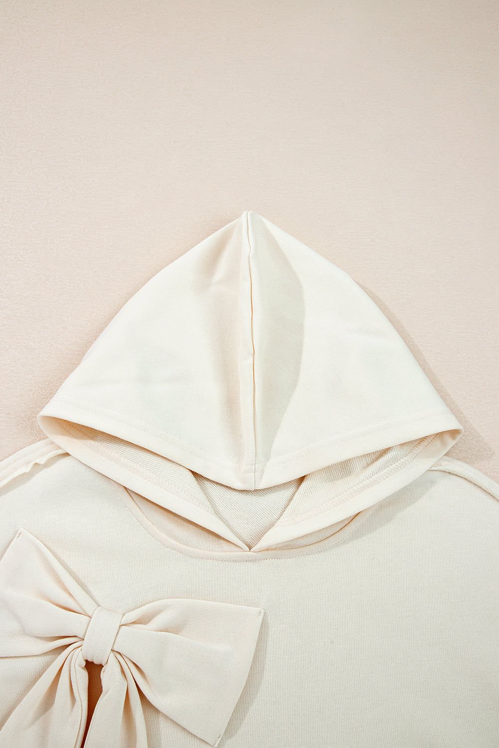 Bow Detail Loose Hoodie
