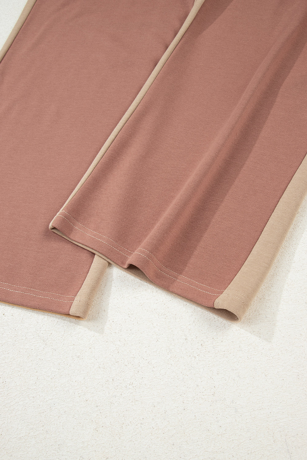 Dust Pink & Khaki Top Drawstring Pant Set