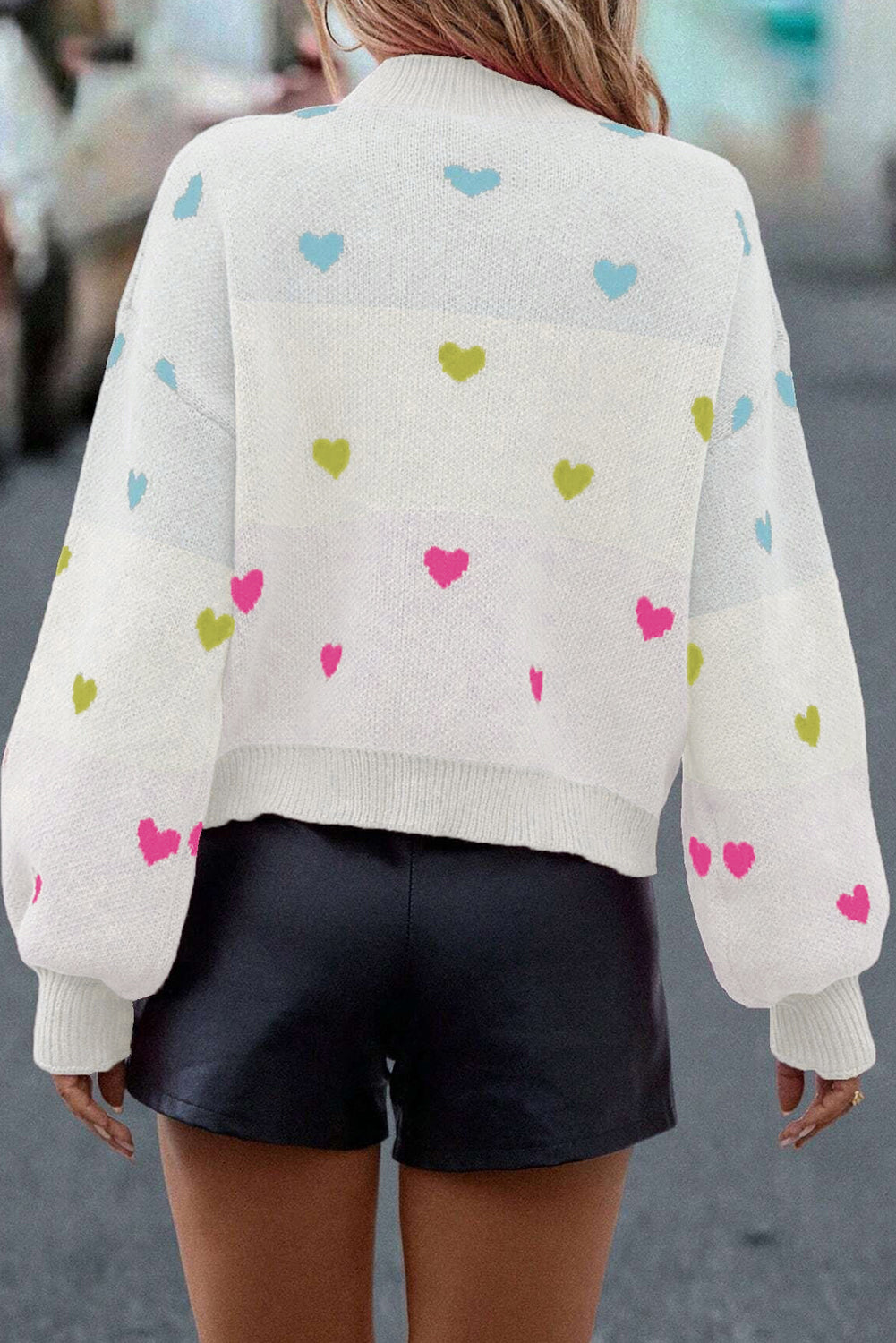 Multicolor Heart Sweater