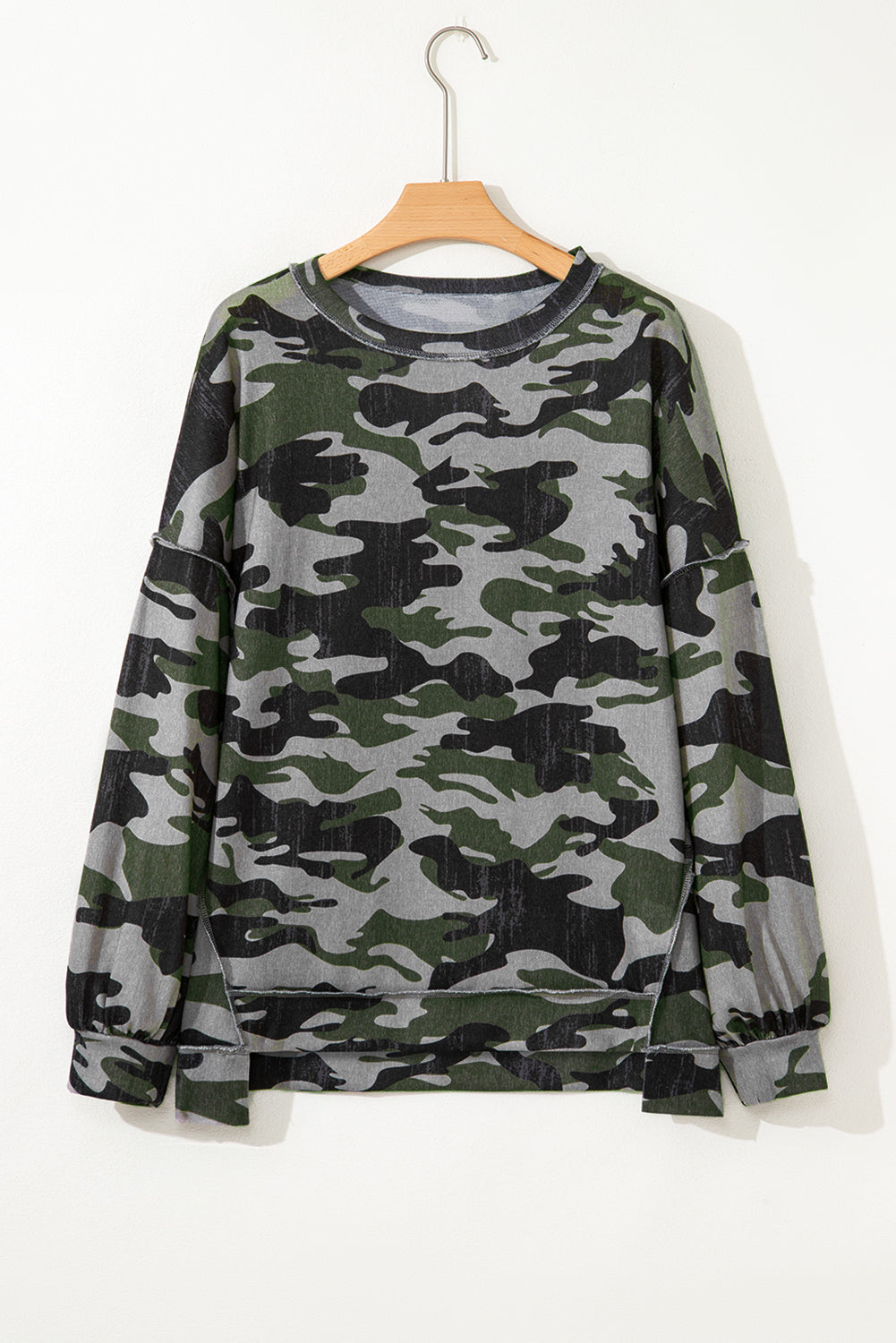 Retro Camouflage Print Sweatshirt