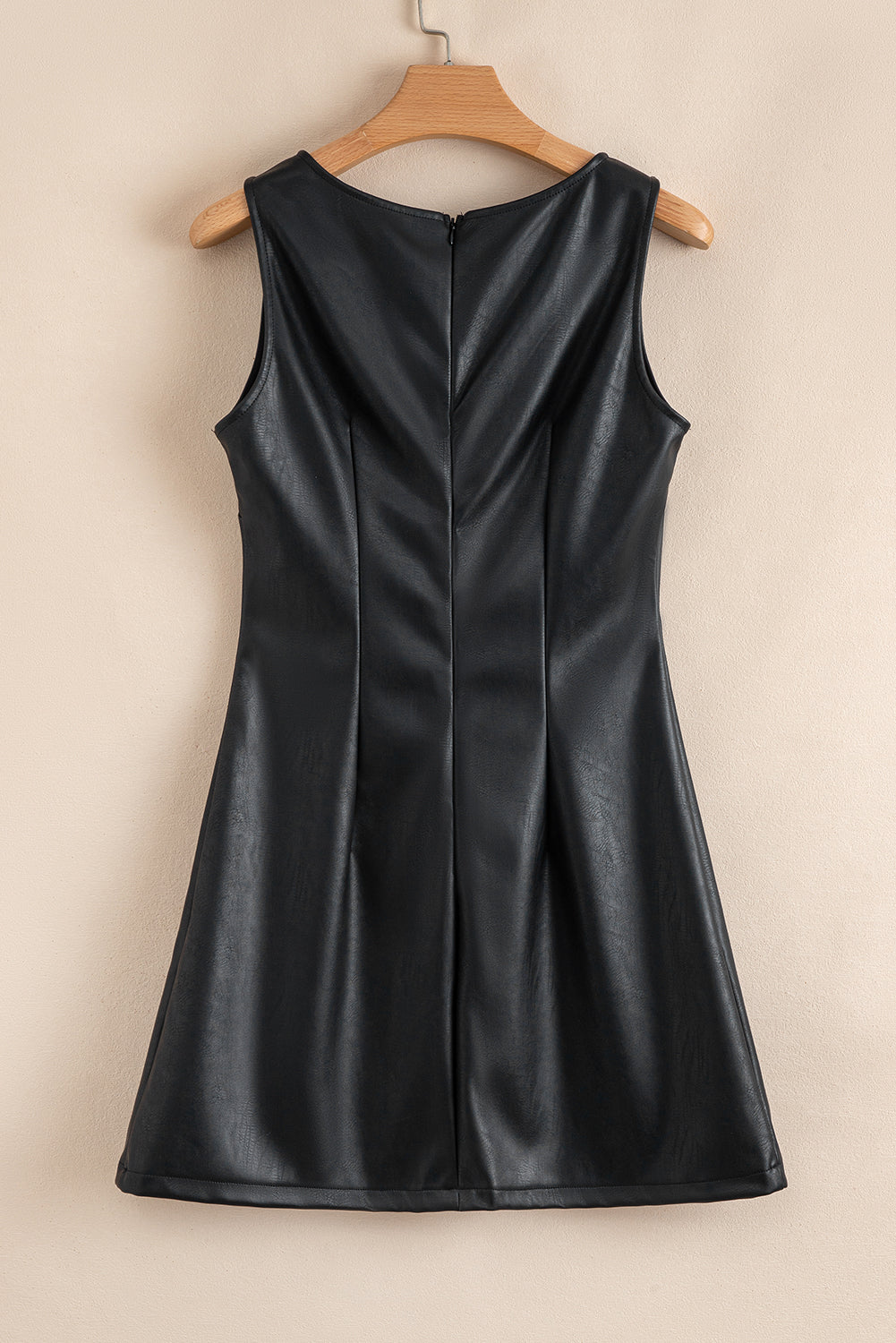 Wild Ginger Vegan Leather Sleeveless Mini Dress