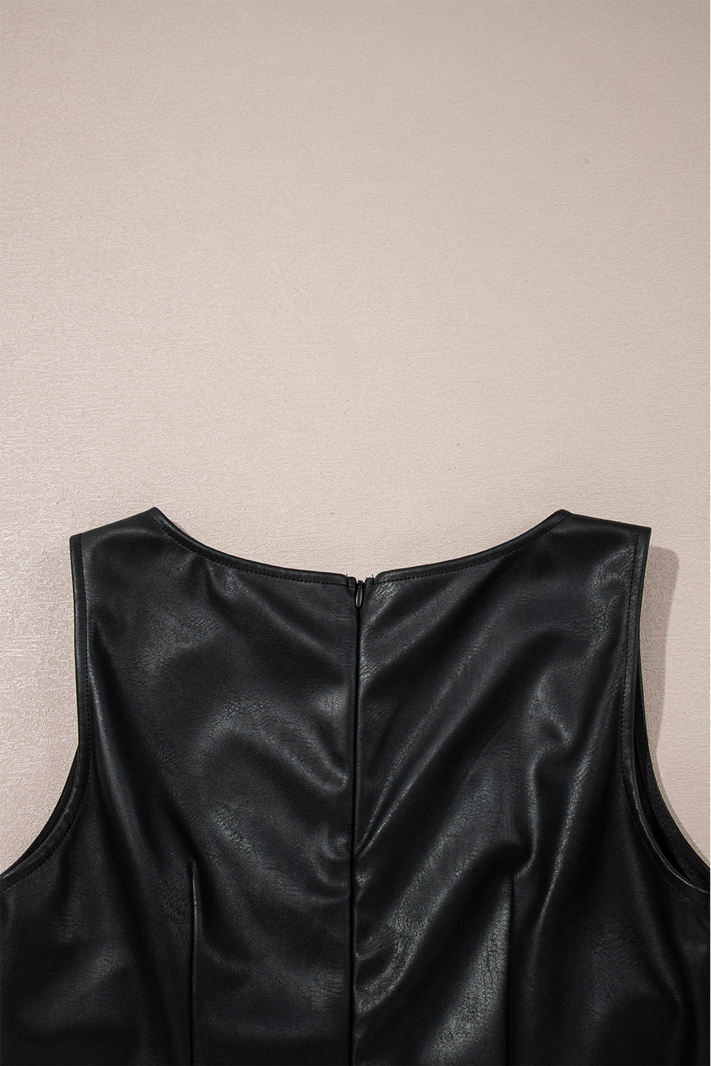 Wild Ginger Vegan Leather Sleeveless Mini Dress